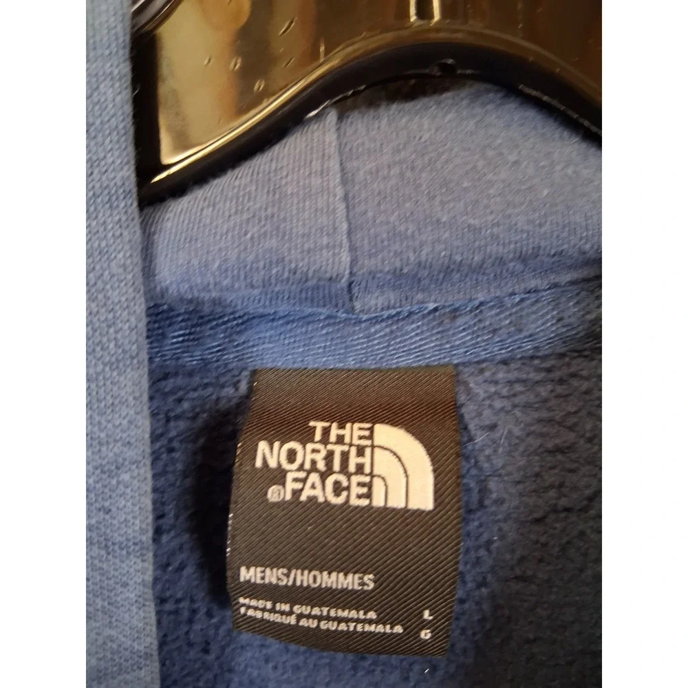 The North Face Mens Sweatshirt L Blue Hoodie Never Stop Exploring Spellout Gorp